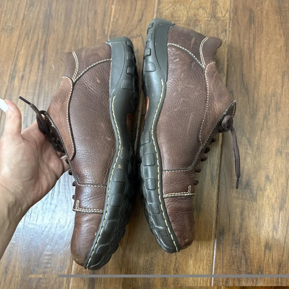 Born Leather Oxford Loafer Lace Up Shoes Men's 12 Brown Comfort Casual Workwear